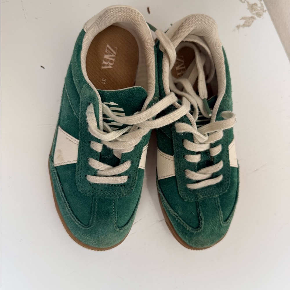 Zara kids green fashion sneaker leather EU 31 US 13 - Picture 4 of 5
